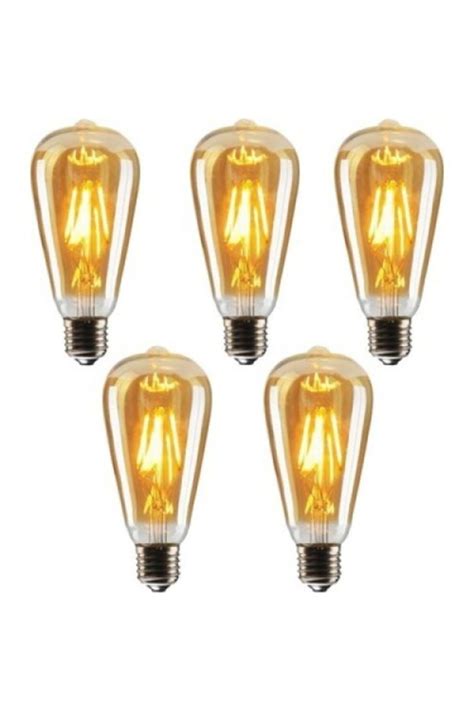 Edison Rustik Led Ampul Li Eko Paket Amber E Duy Armut Tipi St