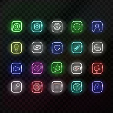 Neon Social Icons Images – Browse 26,986 Stock Photos, Vectors, and Video | Adobe Stock