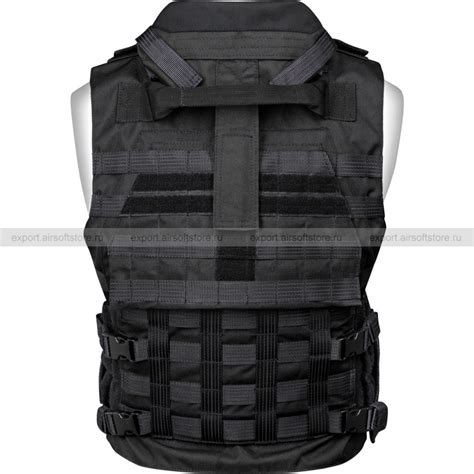 Defender 2 Body Armor MOLLE Diagonal BASTION Black Airsoft