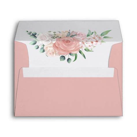 Blush Pink Watercolor Flowers Envelope Zazzle Pink Watercolor Flower Pink Watercolor