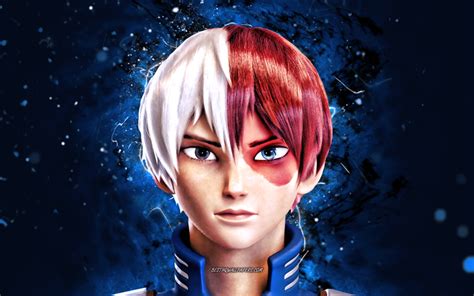 T L Charger Fonds D Cran Shoto Todoroki K Des N Ons Bleus My Hero