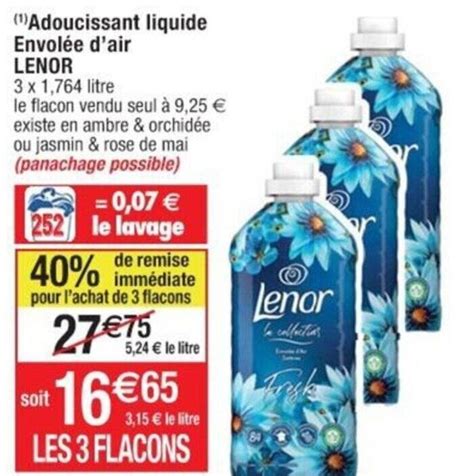 Promo 1 Adoucissant liquide Envolée d air LENOR chez Cora