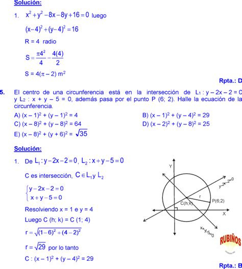 ECUACION DE LA CIRCUNFERENCIA EJERCICIOS RESUELTOS PDF