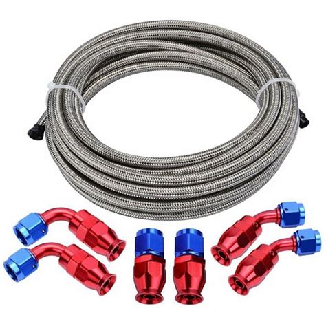 Braided Fuel Hose Line Kit Feed Return Oil Fuel Hose With Hose Fitting Connector Lazada Ph