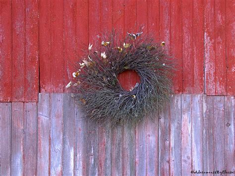 Rustic Red Barn With Wreath Photograph Rustic Red Barn Print Barn