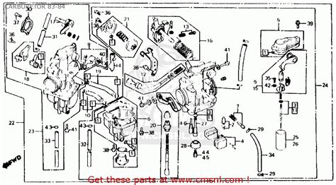 Honda Xr500r 1984 E Usa Carburetor 83 84 Schematic Partsfiche