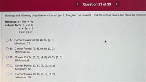 Solved Minimize The Following Objective Function Subject To Chegg