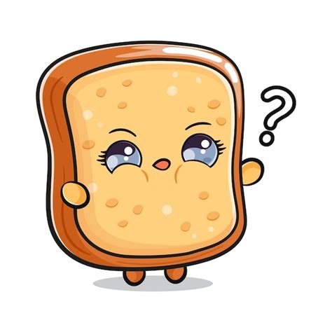 Premium Vector Cute Funny Toast Bread And Question Mark