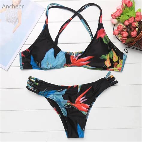 Buy New Brand 2018 Women Summer Sexy Spaghetti Strap Swimsuit Push Up Bikini