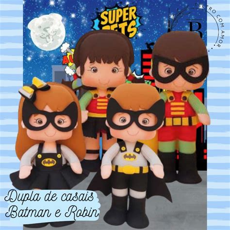 Casal Batman E Robin Em Feltro Pe As Vendidas Separadamente