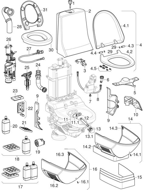 Ersatzteile für Geberit AquaClean 8000plus WC Komplettanlagen Stand WC