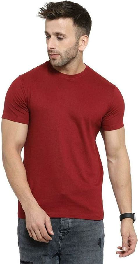 Buy Youthpoi Men Maroon Cotton Solid T Shirt S Online At Best Prices