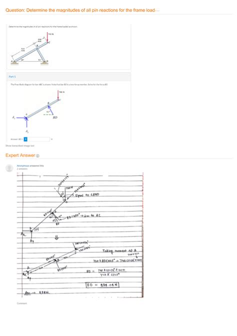 Solution Determine The Magnitudes Of All Pin Reactions For Chegg