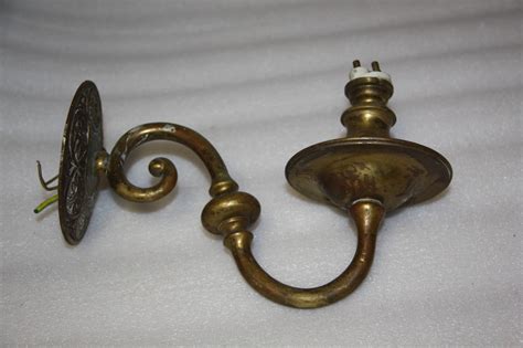Antique Brass Gas Light Fitting Or Candle Holder Ornate Old Brass Ebay