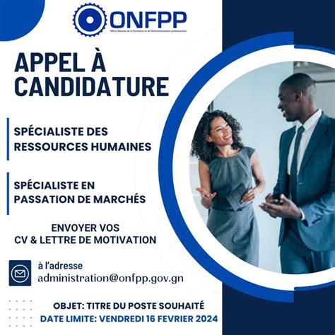 ONFPP RECRUTE POUR 02 POSTES H F Y A Bara Offres D Emplois Et Stages