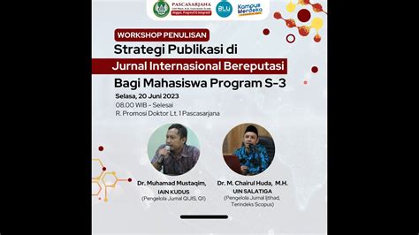 Workshop Penulisan Strategi Publikasi Di Jurnal Internasional