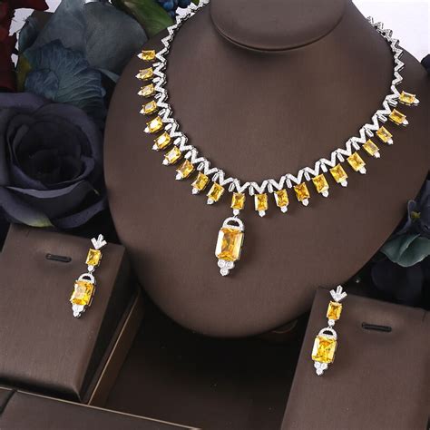 Janekelly2 Pcs Bridal Zirconia Full Jewelry Sets For Women Party