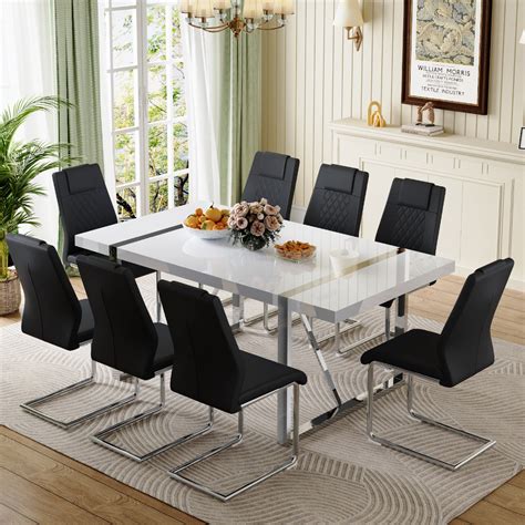 Ivy Bronx Neithen 9 Piece Double Pedestal Dining Set Wayfair