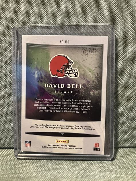 Mavin 2022 Panini Origins David Bell RPA Rookie Patch Auto Browns