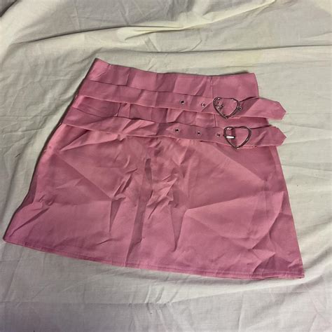 Pink Heart Buckle Skirt Thin Light Fabric Sorry Depop