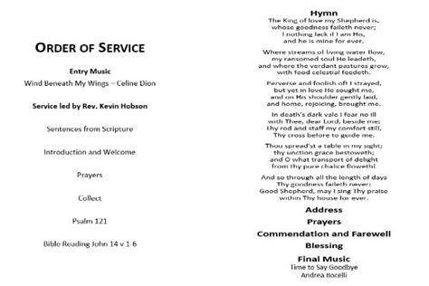 Funeral Order Of Service Cp Print Services