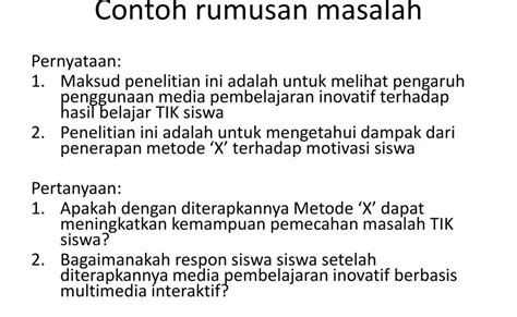 Contoh Rumusan Masalah Yang Benar Download Contoh Lengkap Gratis