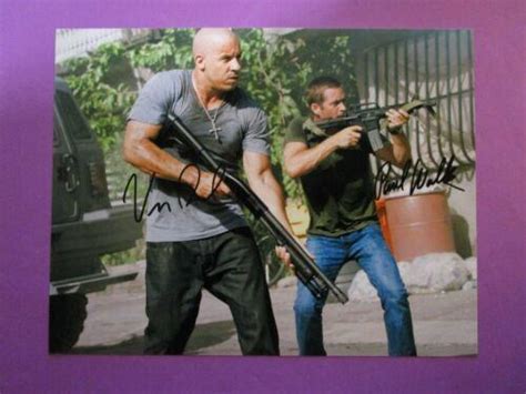 Paul Walker Vin Diesel Fast Furious Signed 8x10 Autographed W Coa 3842818233