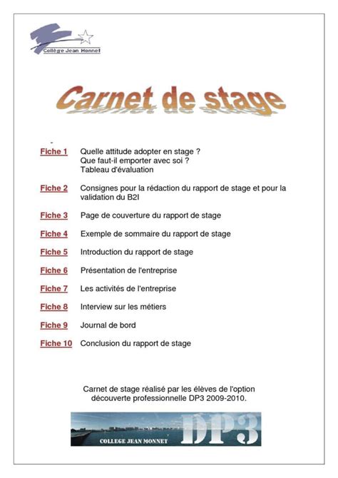 Comment Faire Un Carnet De Stage La Grande Maikresse