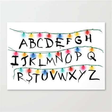 Stranger Things Alphabet Lights Canvas Print By Interstellar Society6