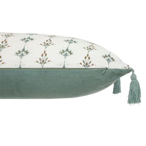 Coussin Rectangulaire Gaze De Coton X Cm Jamana Vert C Ladon