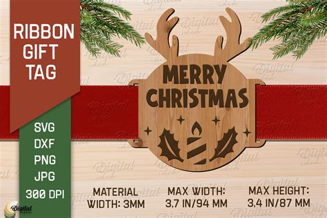 Merry Xmas Svg Xmas Ribbon T Tag · Creative Fabrica