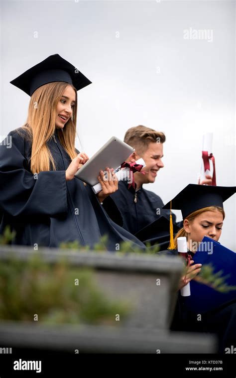 Young People Graduating Celebration Stock Photo Alamy
