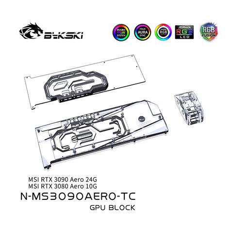Bykski Gpu Block With Active Waterway Backplane Cooler For Msi Rtx 309
