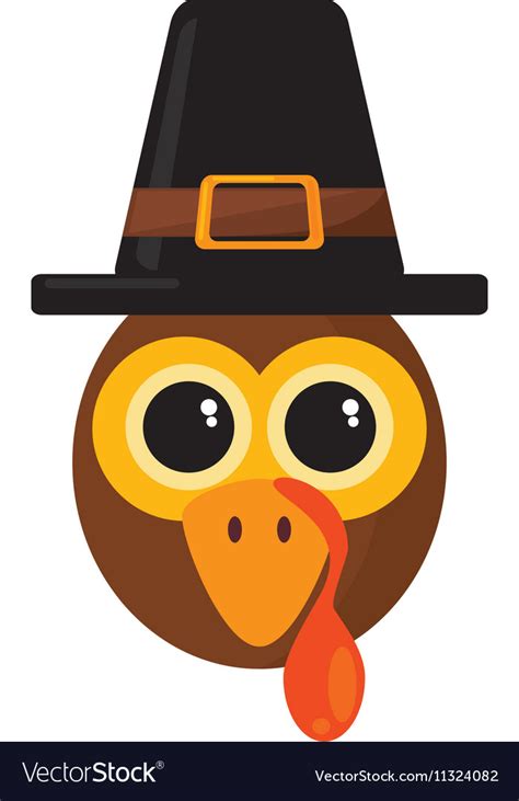 Turkey character thanksgiving icon Royalty Free Vector Image