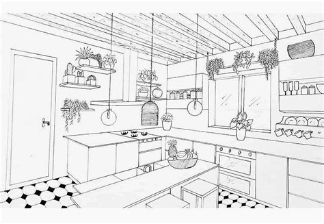 Kitchen sketch/ drawing /rendering :: Behance