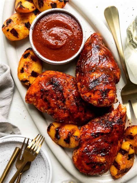 Grilled Peach Bbq Chicken Story Plays Well With Butter