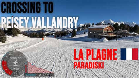 4K Skiing Plagne Bellecôte to Peisey Vallandry via Vanoise Express