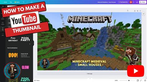 How To Make A Minecraft Thumbnail In Canva Youtube Thumbnail