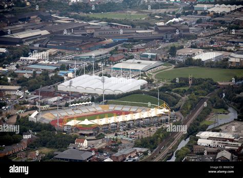 Aerial View North Of Don Valley Stadium Industrial Estates Railway Line