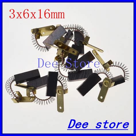 10pcs Springandwire Leads 3x6x16mm Electric Motor Carbon Brushes Generic Power Tool For Wire Edm