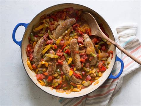 Sweet Italian Sausages With Peppers And Onions