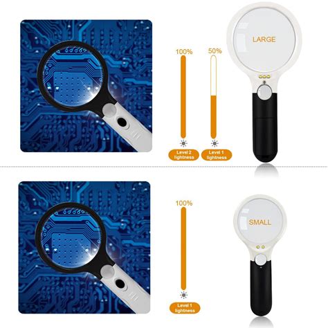 Marrywindix 2 Pcs Magnifier 4 LED 4X 30X Magnifying Glass And 3 LED 3X