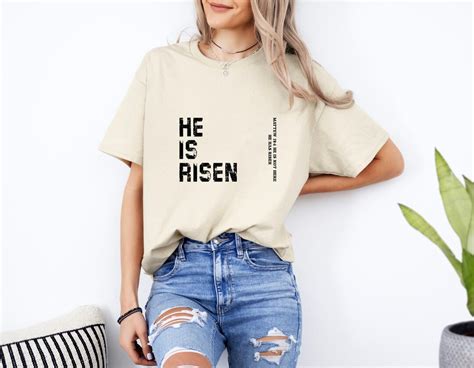 He Is Risen T Shirt Christian Easter Shirt Christian Apparel Easter