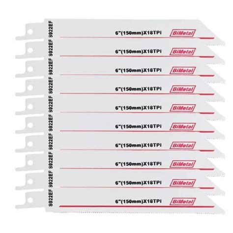 ENSEMBLE DE LAMES De Scie R Ciproques BIM 10 Pi Ces S922EF 150 Mm 6