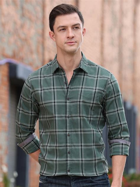 Poe Classic Slim Fit Tartan Checked Casual Shirt Price History