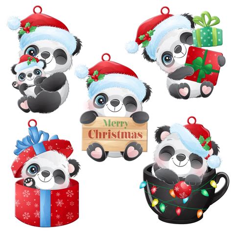 Merry Christmas Cute Panda