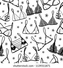 Lingerie Seamless Pattern Hand Drawn Vector Stock Vector Royalty Free