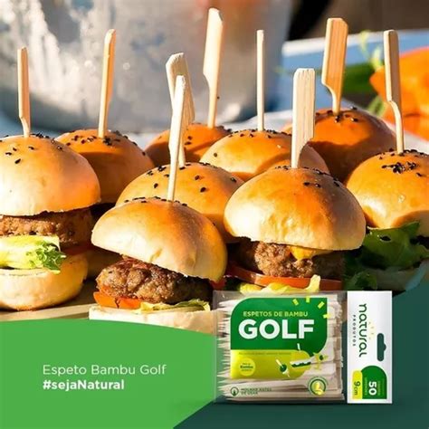 Espeto Bamb Golf Petiscos Lanches Cm Unidades