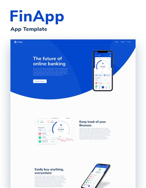 FinApp Website Page Template for Webflow