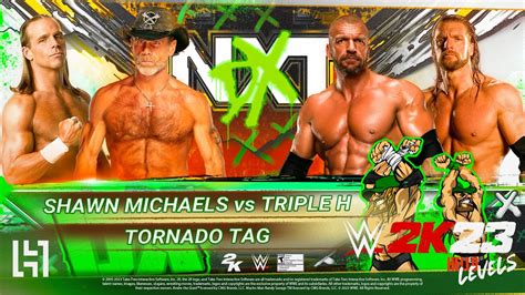 Shawn Michaels And Shawn Michaels 05 Vs Triple H And Triple H 08 Wwe 2k23